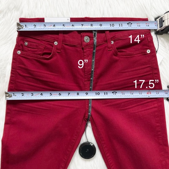 SOLD-NWT 7 For All Mankind {7FAM} Red Super Skinny Ankle Jeans - Picture 7 of 8